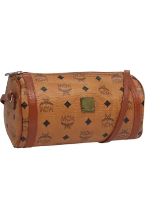 MCM Pre-owned, Dames, Bruin, ONE Size, Leer, Tweedehands leren schoudertassen