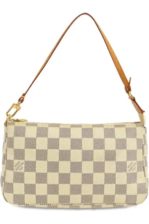 LOUIS VUITTON Pre-owned, Dames, Wit, ONE Size, Leer, Tweedehands Canvas Louis Vuitton tassen