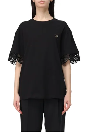 Twin-Set Tops, Dames, Zwart, 2Xs, Katoen, Casual Katoenen T-Shirt voor Mannen