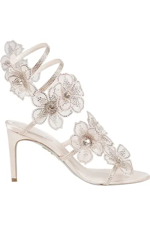 RENE CAOVILLA Schoenen, Dames, , 41 EU, Bloemige Strappy Hoge Hak Sandalen