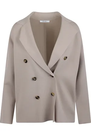 Max Mara Jassen, Dames, , S, Dubbelbreasted Viscose Yarn Jas
