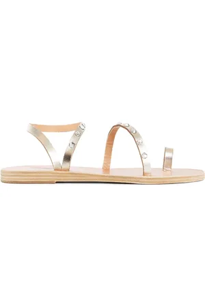 Ancient Greek Sandals Schoenen, Dames, Grijs, 37 EU, Swarovski Platinum Teenband Sandalen