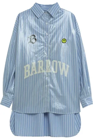 BARROW Blouses & Shirts, Dames, Blauw, S, Katoen, Gestreepte Katoenen Overhemd