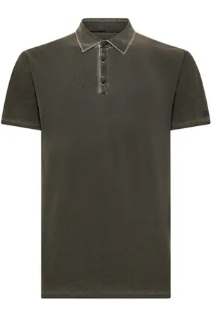 RRD Tops, Heren, Bruin, M, Vintage Kraag Polo Shirt Tabak