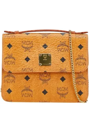 MCM Pre-owned, Dames, Bruin, ONE Size, Tweedehands Canvas handtassen