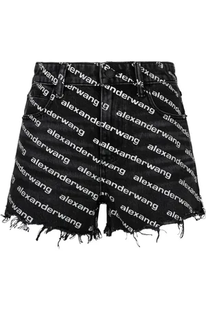Alexander Wang Korte broeken, Dames, Zwart, W27, Katoen, Short Shorts