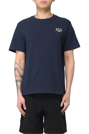 A.P.C. Tops, Heren, Blauw, S, Katoen, Organisch Katoen T-Shirt Rue Madame