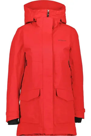 Didriksons Jassen, Dames, Rood, L, Polyester, Waterdichte Parka met getapete naden