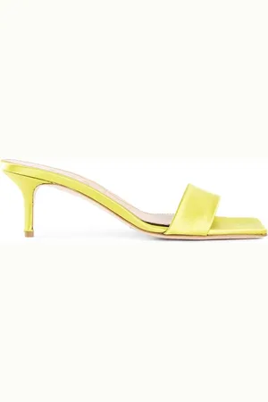 Aeyde Schoenen, Dames, Groen, 37 EU, Satijn, Satijnen Vierkante Neus Band Hakken