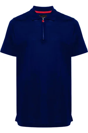 Kiton Tops, Heren, Blauw, M, Katoen, Blauw Katoenen Poloshirt