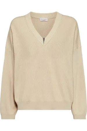 Brunello Cucinelli Truien, Dames, Wit, XS, Witte Sweater Dameskleding