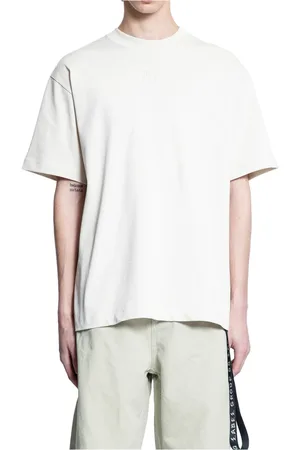44 Label Group Tops, Heren, Wit, S, Katoen, Geborduurd Logo Katoenen Tee