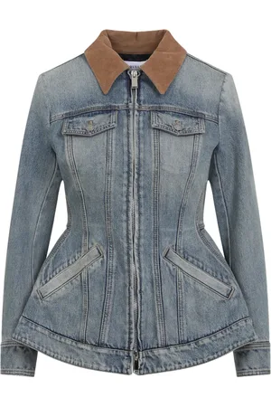Alexander McQueen Jassen, Dames, Blauw, 2Xs, Katoen, Blauwe Jas voor Modieuze Vrouwen