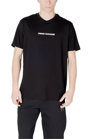 Armani Exchange Tops, Heren, Zwart, XS, Katoen, Grafische Print Katoenen T-Shirt voor Mannen
