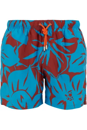 Gallo Badkleding, Heren, Veelkleurig, XL, Heren zwemshorts lichtblauw met bloemenpatroon