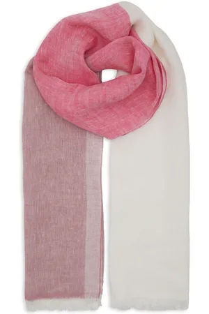 Gallo Accessoires, unisex, Veelkleurig, ONE Size, Linnen, Unisex fuchsia linnen sjaal met driekleurig patroon