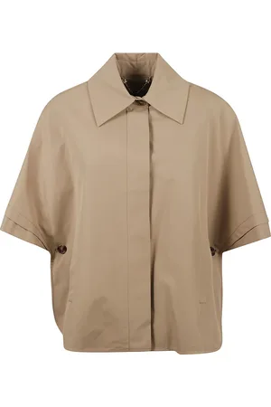 Max Mara Jassen, Dames, Bruin, S, Katoen, Stijlvolle Jassen voor Vrouwen Parole
