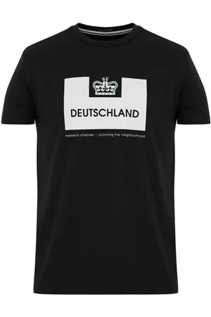 Ben Sherman Tops, Heren, Zwart, S, Katoen, Land Serie T-Shirt Deutschland