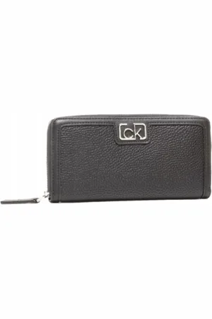 Calvin Klein Accessoires, Dames, Zwart, ONE Size, Leer, Dames Portemonnees Zwart Eco-leer Herfst/Winter