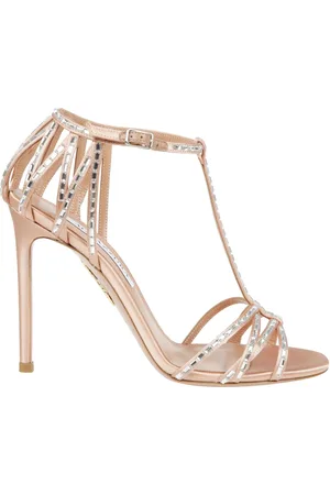 Aquazzura Schoenen, Dames, , 40 EU, Satijn, Kristallen Sandaal met Hoge Hak