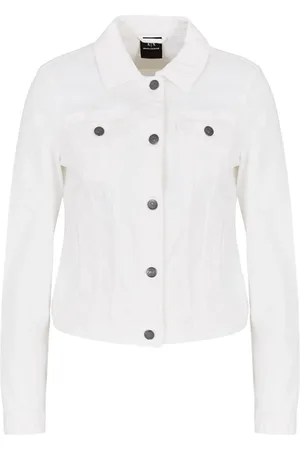 Armani Exchange Jassen, Dames, Wit, M, Witte Damesjas, Elegant & Veelzijdig