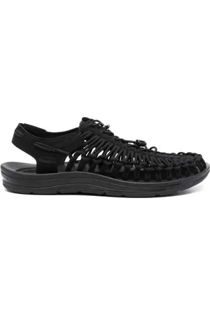 Keen Schoenen, Heren, Zwart, 43 1/2 EU, Monochromatische Iconische Geknoopte Sneaker