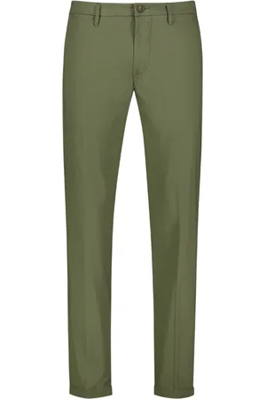 RE-HASH Broeken, Heren, Groen, W35, Heren Chino met Omgeslagen Zoom