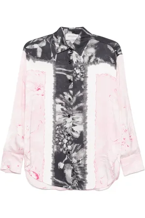 ERMANNO SCERVINO Blouses & Shirts, Dames, Veelkleurig, M, Roze & Paarse Overhemd