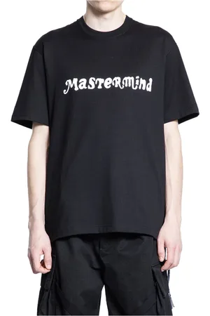MASTERMIND Tops, Heren, Zwart, L, Katoen, Zwart Grafisch Logo Print T-Shirt