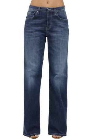 Dondup Jeans, Dames, Blauw, W29, Denim, Wijde Denim Stretch Jeans