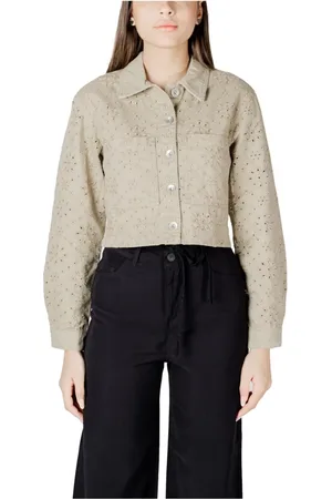 ONLY Jassen, Dames, , L, Katoen, Eyelet Katoenen Jas