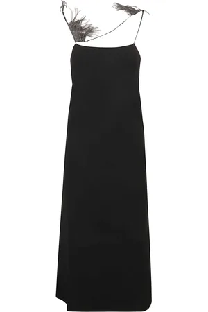 Jil Sander Kleedjes, Dames, Zwart, 2Xs, Polyester, Elegante Zwarte Maxi Jurk