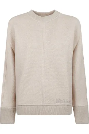 Max Mara Sweatshirts & Hoodies, Dames, Wit, L, Katoen, Zachte katoenen boxy sweatshirt met kimono mouwen
