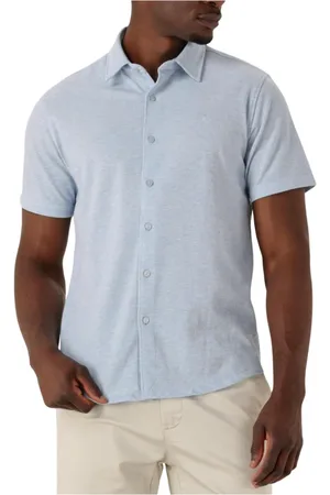 Dstrezzed Overhemden, Heren, Blauw, XL, Katoen, Blauw Casual Overhemd voor Heren
