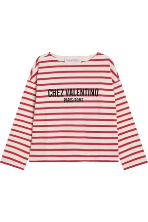 VALENTINO GARAVANI Tops, Dames, Veelkleurig, S, Lange Mouw Ronde Hals T-shirt