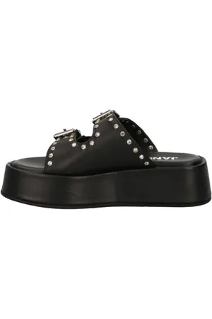 Janet&Janet Schoenen, Dames, Zwart, 40 EU, Zwarte sandalen voor vrouwen