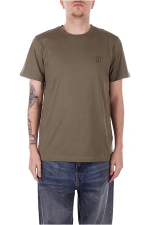 Dondup Tops, Heren, Groen, L, Katoen, Militaire Stijl T-shirts en Polo