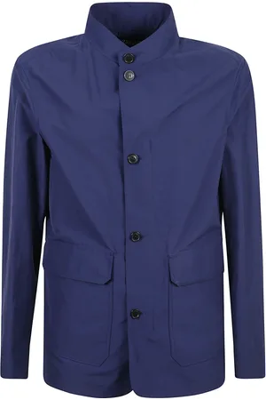 Ermenegildo Zegna Mantels, Heren, Blauw, M, Katoen, Katoen Nylon Jas voor Mannen