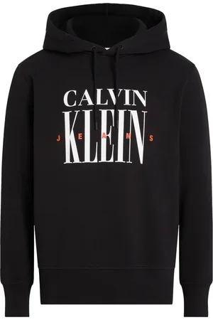 Calvin Klein Sweatshirts & Hoodies, Heren, Zwart, XS, Katoen, Zwarte Hoodie Trui