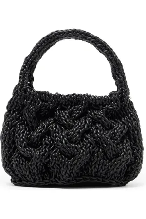 J.W.Anderson Tassen, Dames, Zwart, ONE Size, Leer, Cable Knit Tote Bag