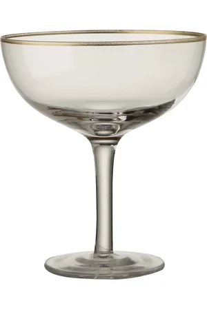 BITOSSI Interieur, unisex, Wit, ONE Size, Glazen Set met Gouden Rand
