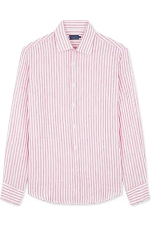Paul & Shark Overhemden, Heren, Rood, 3Xl, Linnen, Linnen overhemd met Franse kraag
