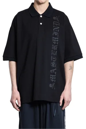 MASTERMIND Tops, Heren, Zwart, L, Katoen, Zwarte Piqué Polo Shirt met Skull Print