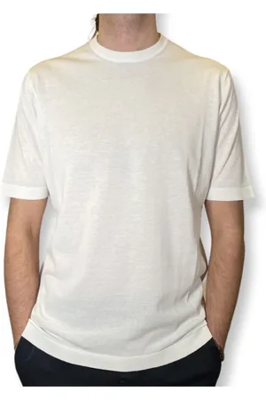 FILIPPO DE LAURENTIIS Tops, Heren, Wit, M, Katoen, Witte Draad T-shirt