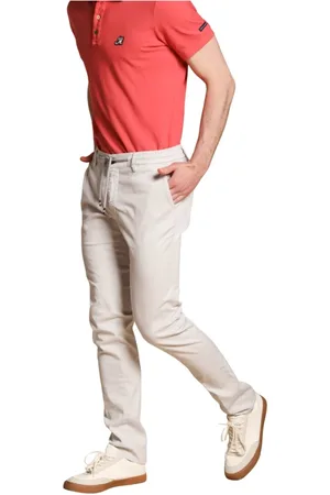 Masons Broeken, Heren, Grijs, S, Katoen, Slim Fit Katoen Tencel Jogger Broek