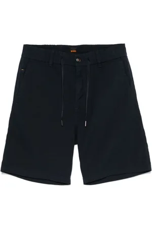 HUGO BOSS Korte broeken, Heren, Blauw, W34, Blauwe Elastische Trekkoord Shorts