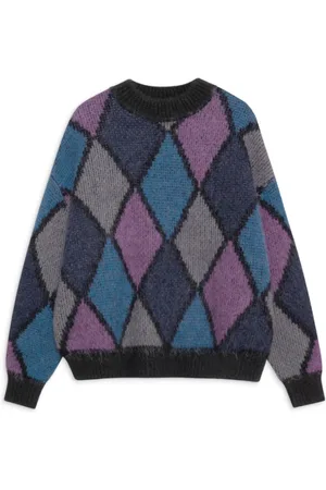 ANINE BING Truien, Dames, Veelkleurig, S, Multi Diamond Crew Sweater