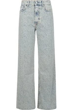 Acne Studios Jeans, Dames, Blauw, W29 L32, Relaxed fit monogram jeans
