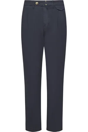 Incotex Broeken, Heren, Blauw, W34, Katoen, Blauwe Tapered Leg Broek Stijlvolle Kleding