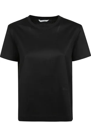Max Mara Tops, Dames, Zwart, M, Katoen, Katoenen Crew Neck T-shirt